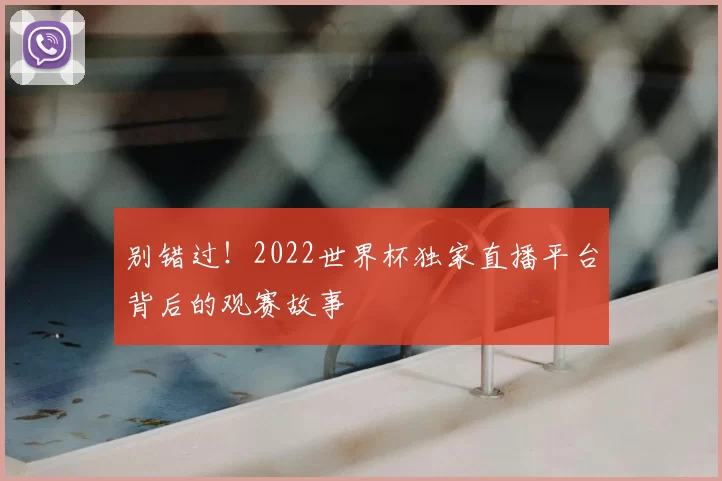 别错过！2022世界杯独家直播平台背后的观赛故事
